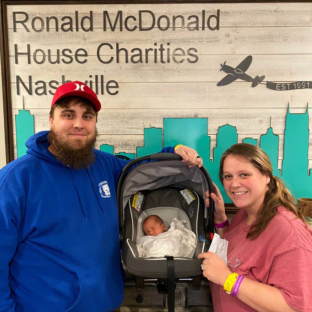 Parents with newborn staying together at RMHC of Nashville